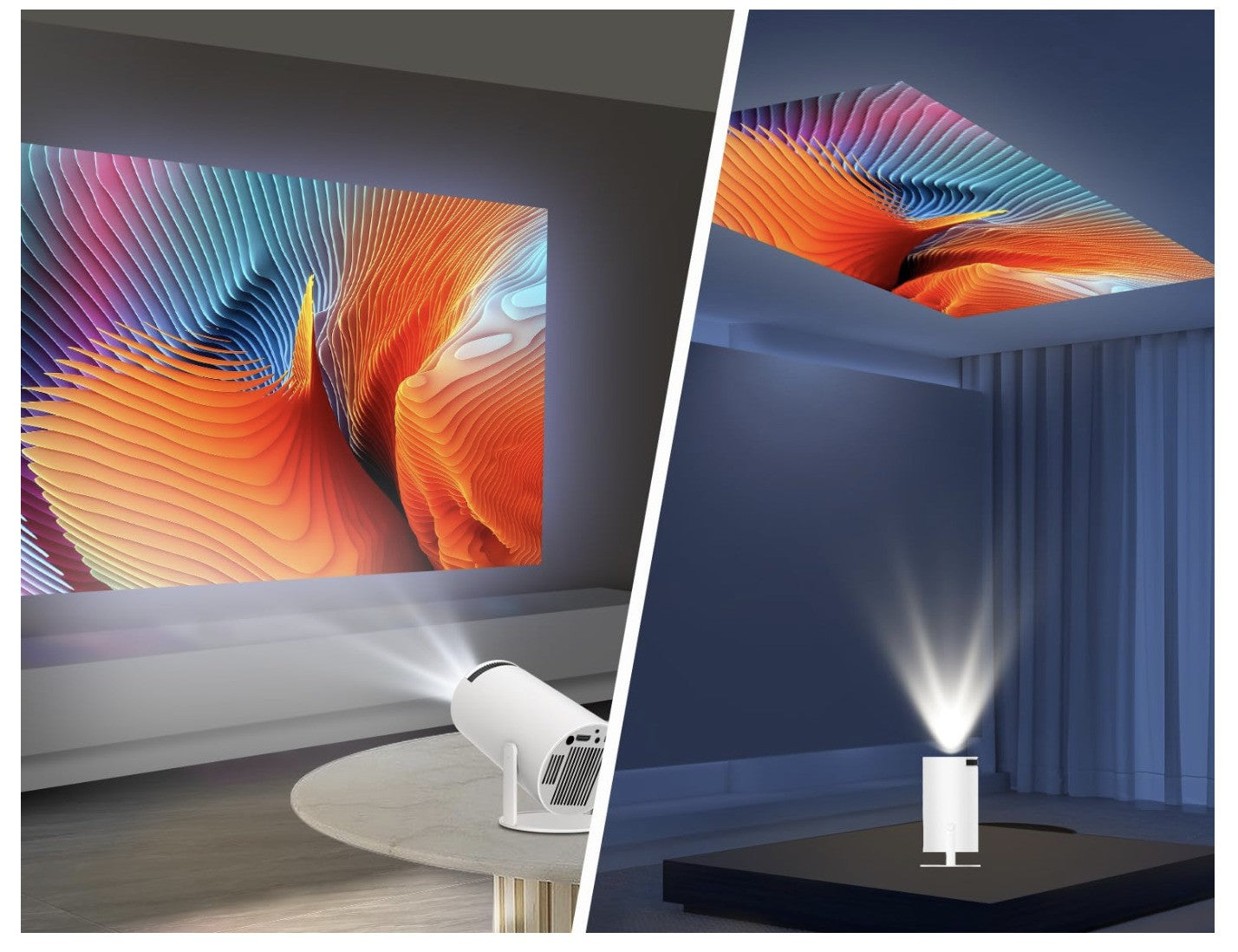 Magcubic Mini-Projektor 4K unterstützt Android 11, tragbarer Projektor 5G, WiFi