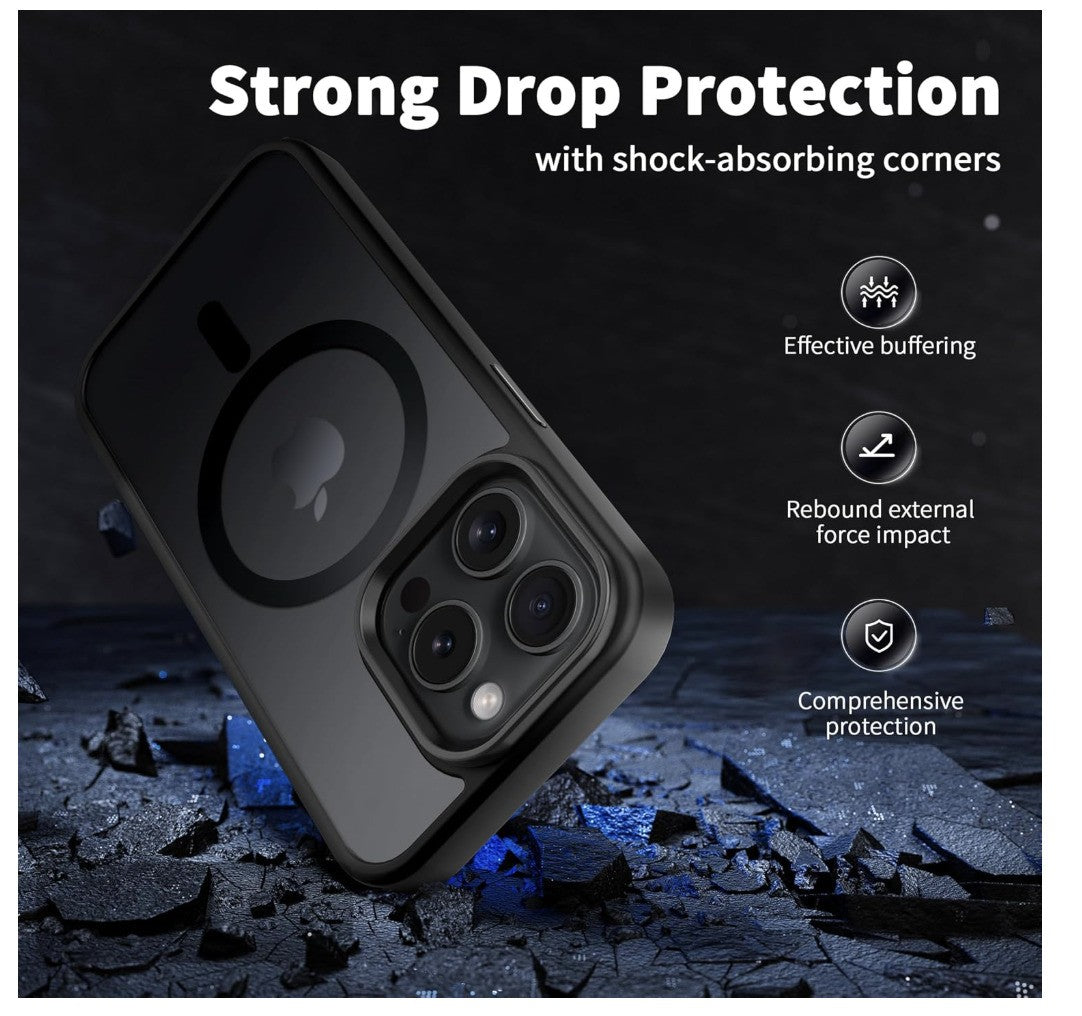 CACOE – iPhone 15 Pro Hülle, Magnetisch, kompatibel MagSafe, Stoßfest, Matt
