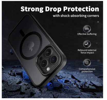 CACOE – iPhone 15 Pro Hülle, Magnetisch, kompatibel MagSafe, Stoßfest, Matt