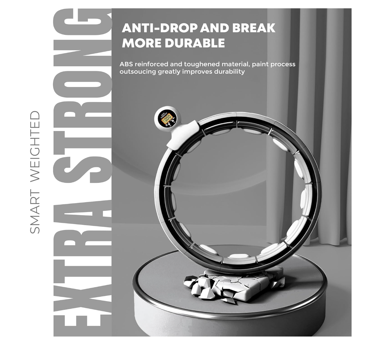 Smart Hula Hoop Fitnessring Gewicht Abnehmbar 360°Massage Ball Gymnastik Schwarz