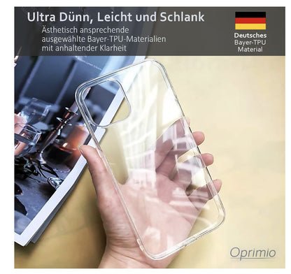 Oprimio – iPhone 16 Pro Max Hülle, klar, dünn, Softcase, Silikon, durchsichtig