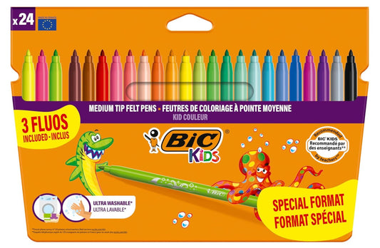 BIC – Kid Couleur Filzstifte 24er Set Kinder Malstifte bunt ungiftig abwaschbar