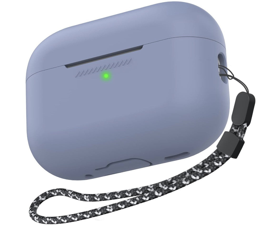 AHASTYLE – Hülle AirPods Pro 2, Silikon Case, LED sichtbar, Apple 2022, Lavendel