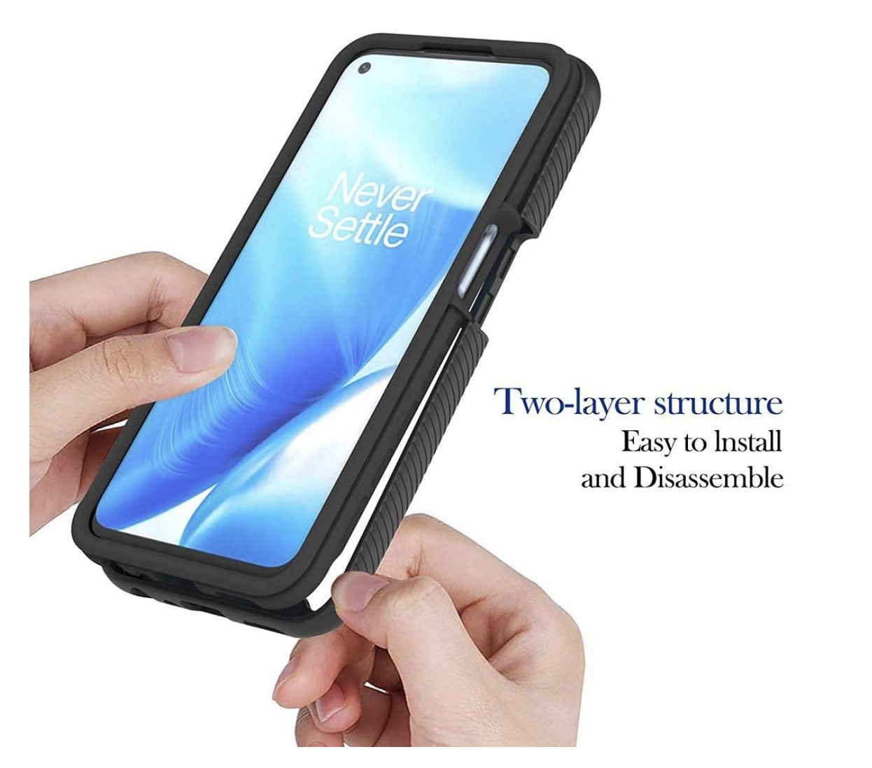 Liner – Oppo A74 5G Hülle Case Stoßfest, Transparent, TPU Bumper Schwarz