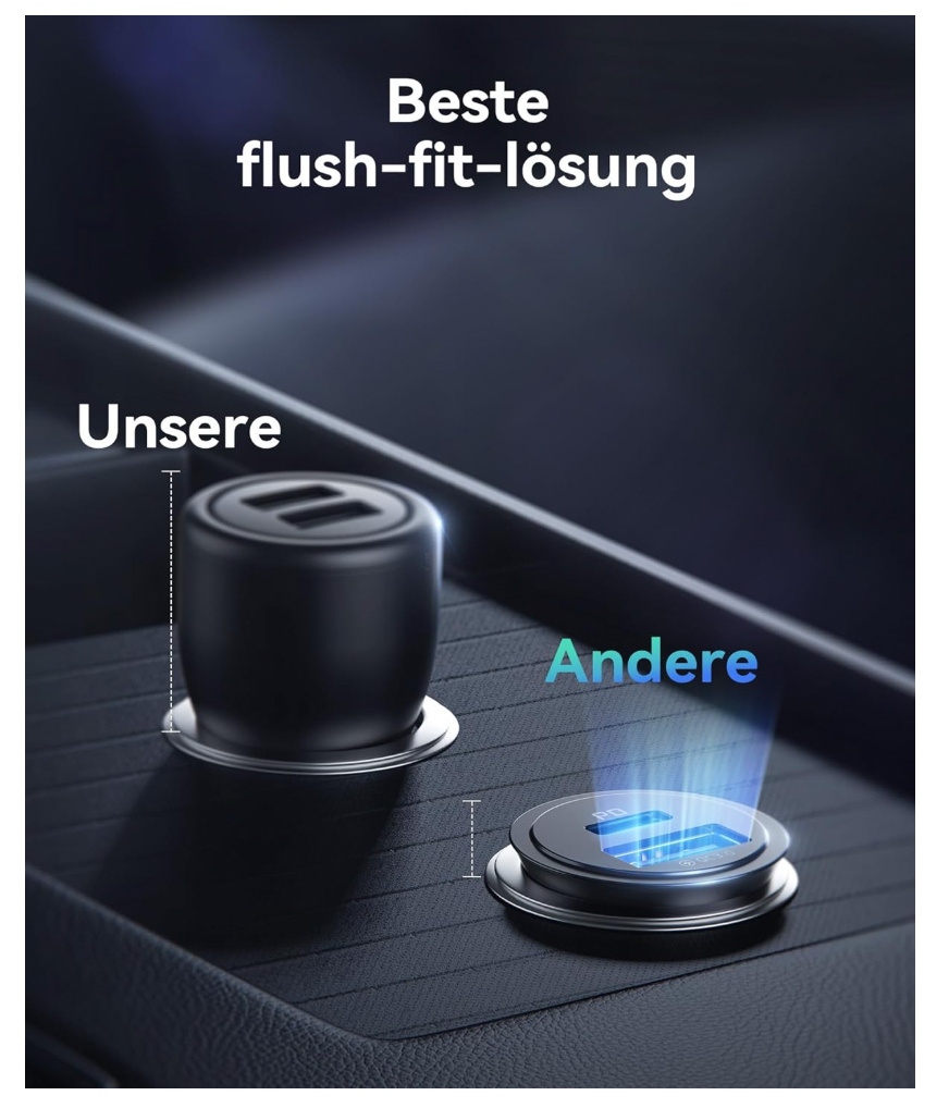 INIU – Cargador Coche 60W USB C PD & QC3.0 Schnellladegerät Auto iPhone Samsung