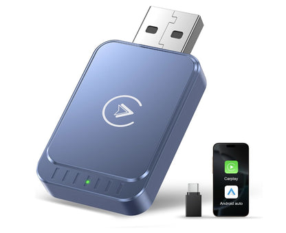 2-in-1 Wireless Adapter für Android Auto & CarPlay– Kabellos– Plug & Play– Blau