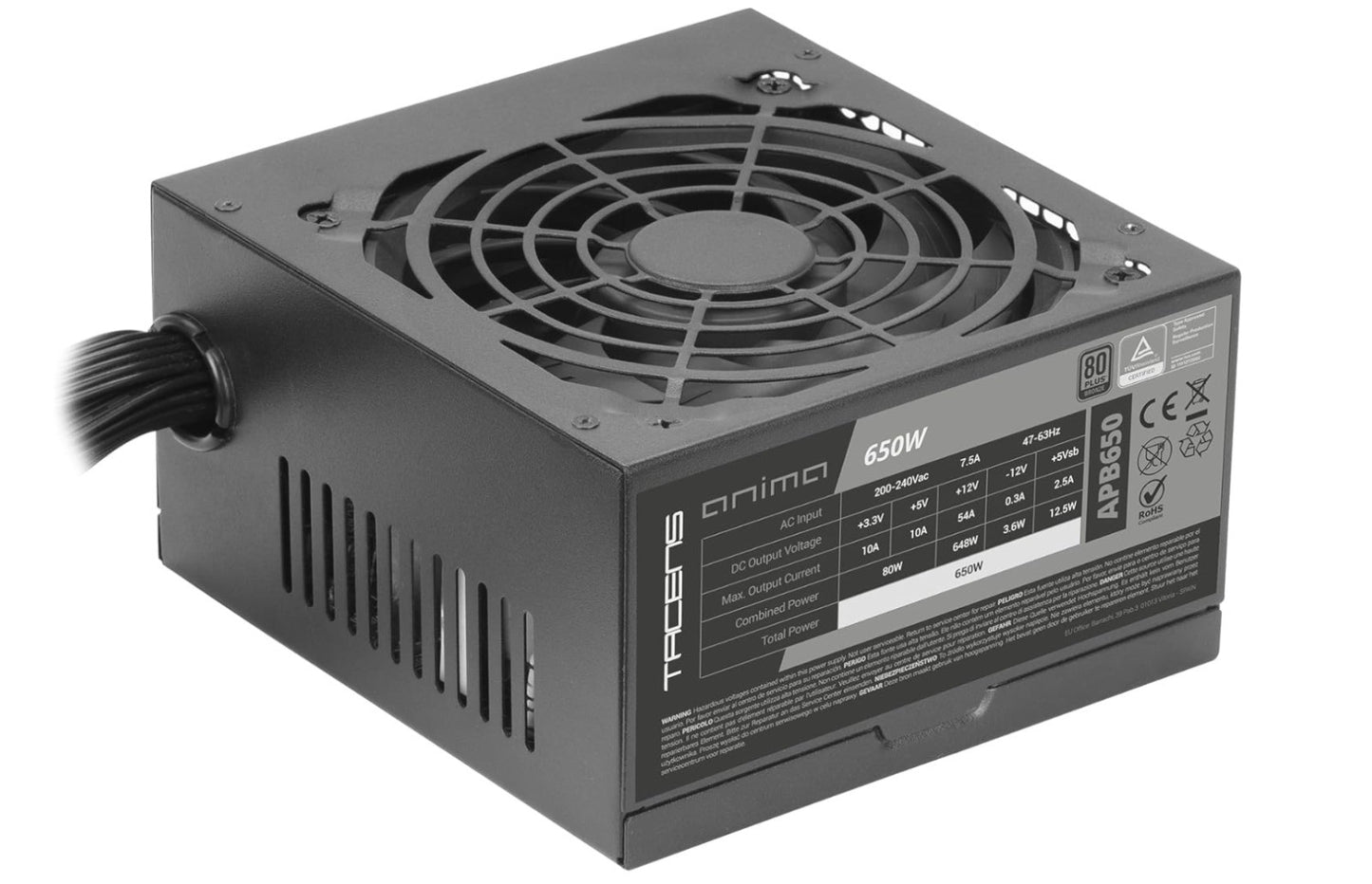 Tacens – Anima APB650, 650W ATX Netzteil, 80Plus Bronze, leise, flach, schwarz