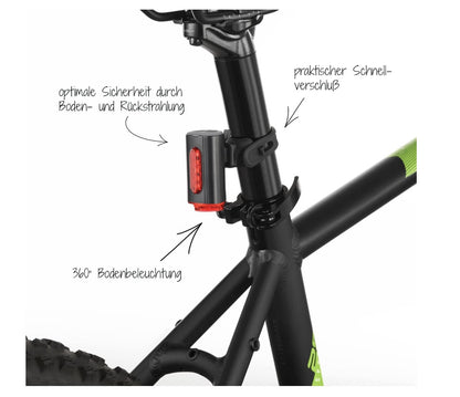 FISCHER – TWIN Fahrradlicht Set, Akku LED 30/15 Lux, USB, StVZO, IP44, 360°