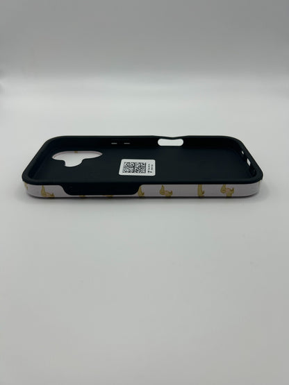 Hülle iPhone 16 Gold Dackel Hülle Rosa Schleife Wiener Hund Wurst Doxie Case