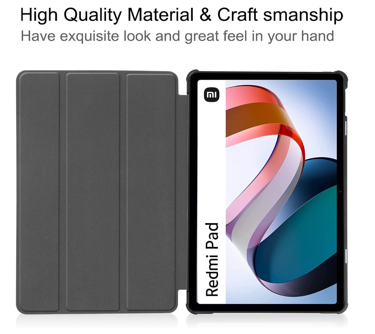 XunyLyee – Redmi Pad 10.61 Zoll Hülle Schwarz, Smart Case, Abdeckung, Stoßfest
