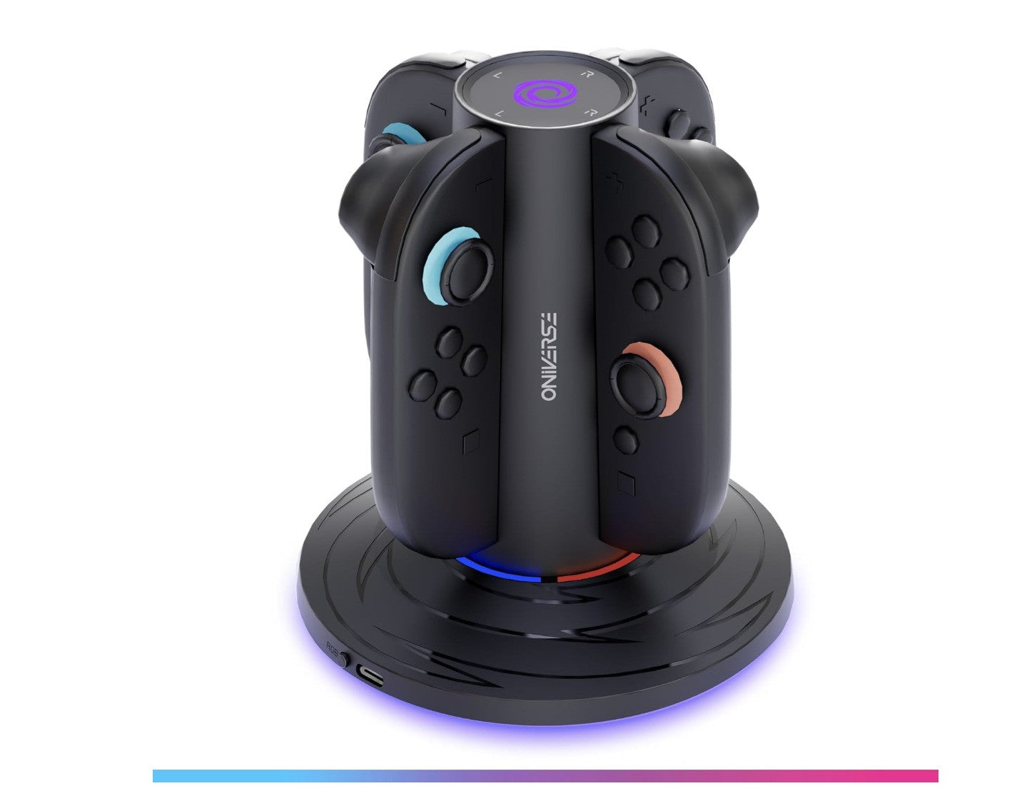 Oniverse – Chargeur Quadrant Switch 2 Joy-Con Ladestation USB-C LED 10 Modi