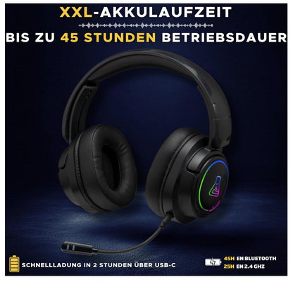 The G‑Lab Korp Iridium kabelloses Gaming-Headset 2,4 GHz Bluetooth RGB 45h Akku