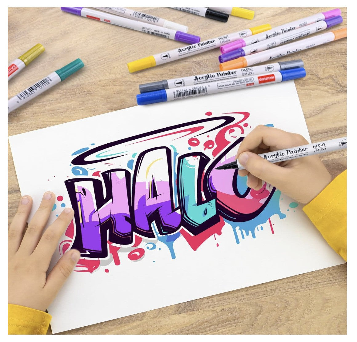 Carehabi– Acrylstifte 24 Farben wasserfest Marker für Glas Holz Leinwand Keramik