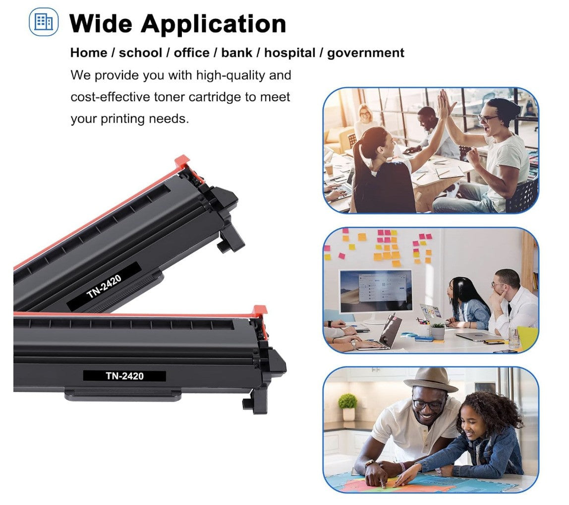 Toner Bank – TN2420, kompatibel Brother HL-L2350DW MFC-L2710DW, 2x Schwarz