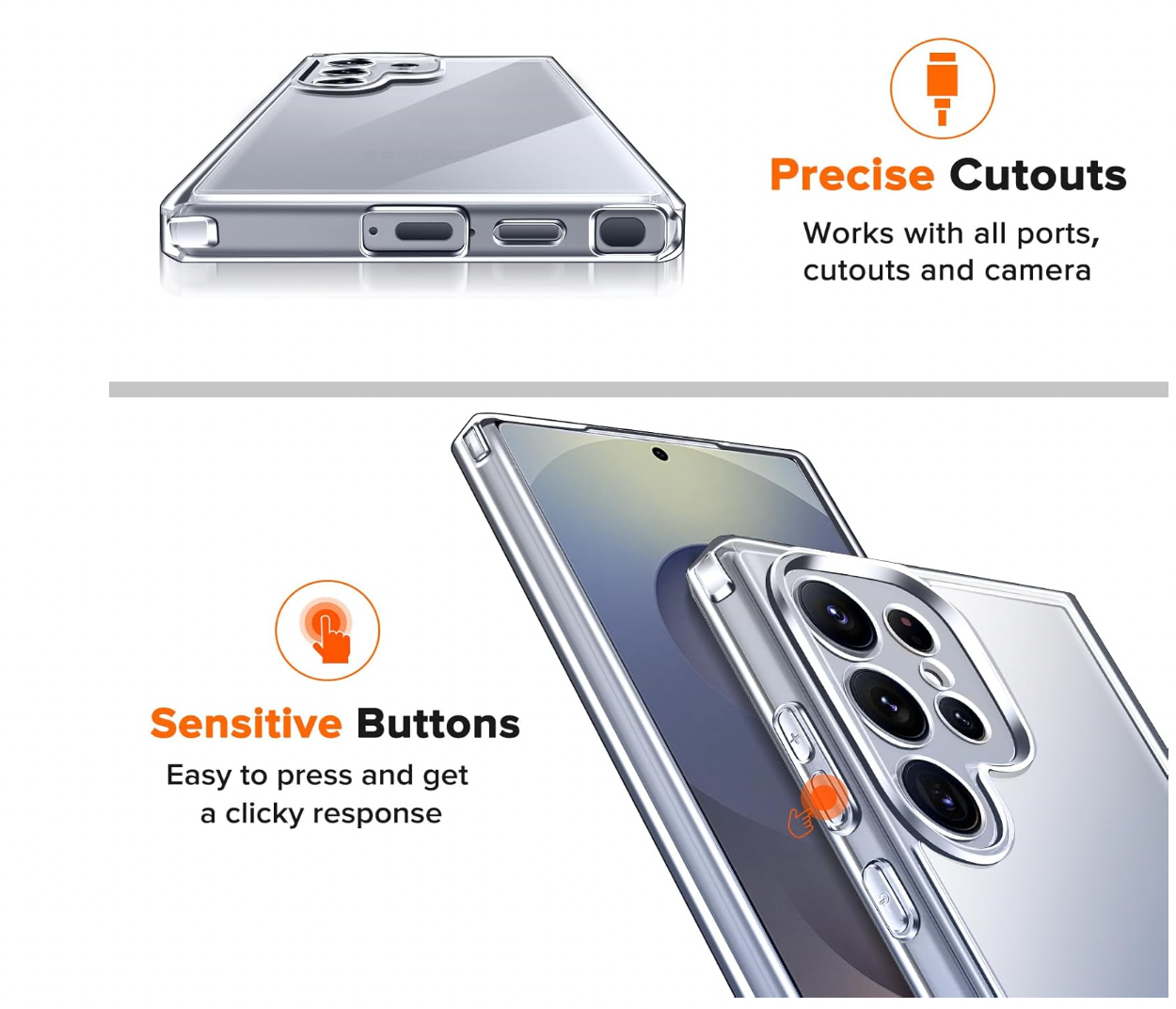 ivoler – Samsung Galaxy S25 Ultra Hülle klar, stoßfest *NUR DIE HÜLLE*