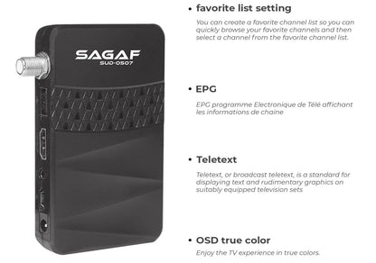 LEYF – SUD-0507 Mini Sat Receiver DVB-S2, Full HD 1080p,USB *OHNE FERNBEDIENUNG*