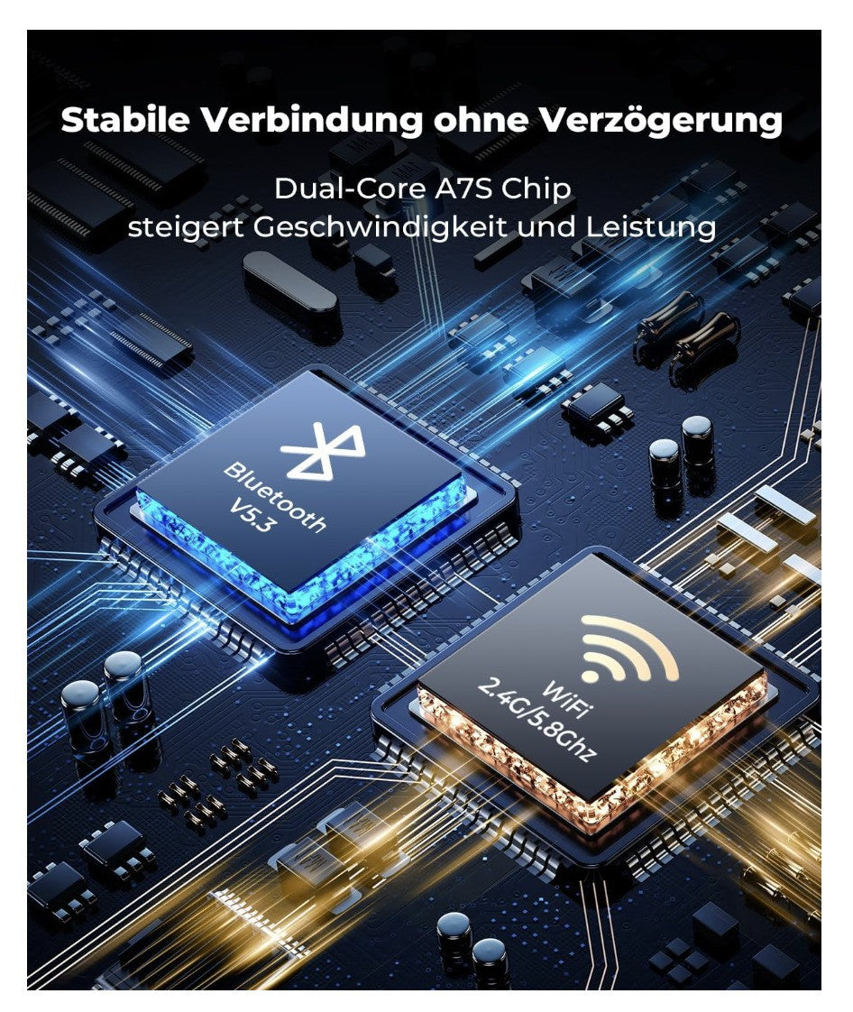 2-in-1 Wireless Adapter für Android Auto & CarPlay– Kabellos– Plug & Play– Blau