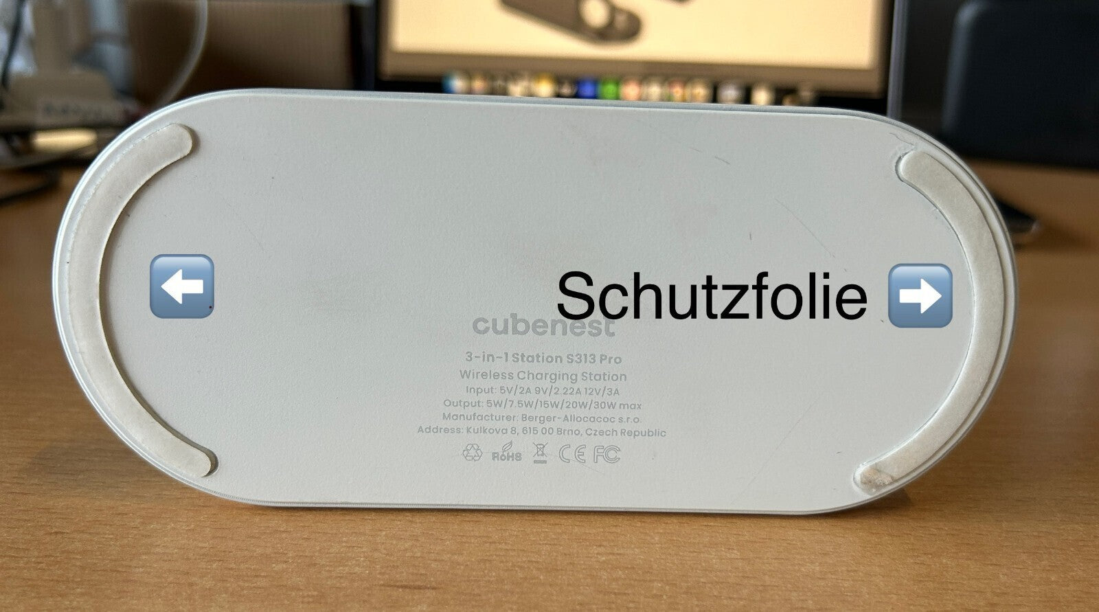 CubeNest kabelloses Ladegerät 3in1 kompatibel mit iPhone/Air Pods/ Apple Watch