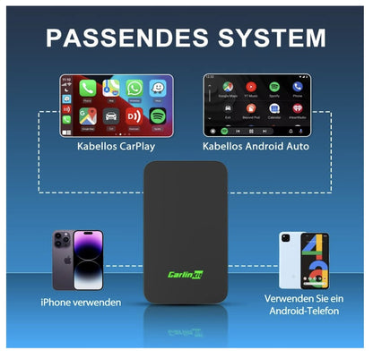 Carlinkit – 5.0 Wireless Adapter, CarPlay Android Auto, kabellos, 2-in-1 Modul