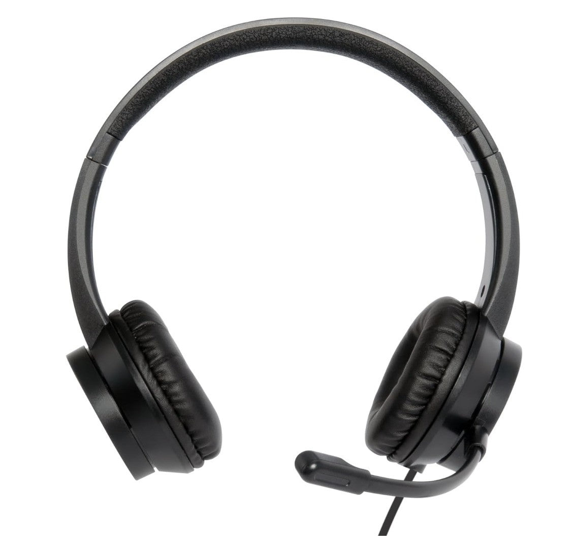VulTech HS-03 On Ear USB Headset mit Mikrofon PC Büro Lautstärkeregler Schwarz