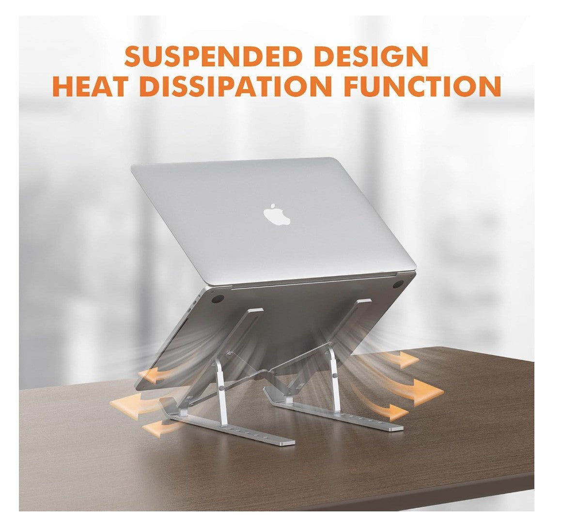 GRIFEMA – GB1054 Laptopständer verstellbar 10–17" rutschfest tragbar Alu Silber