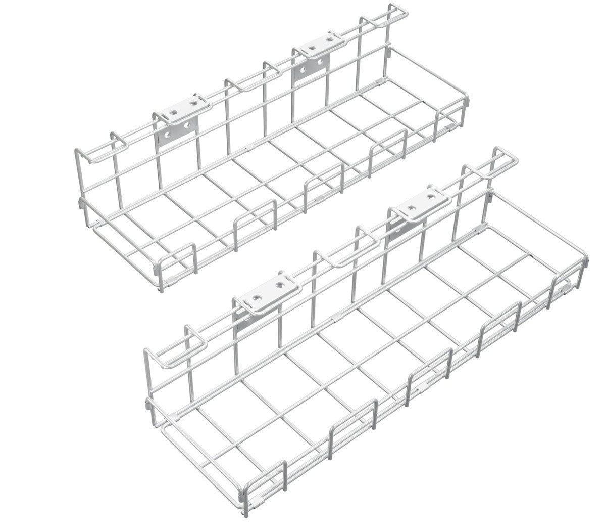 KD Essentials – Kabelhalter 2× L, Metall Organizer weiß, Schreibtisch Ordnung