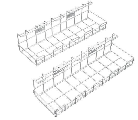 KD Essentials – Kabelhalter 2× L, Metall Organizer weiß, Schreibtisch Ordnung