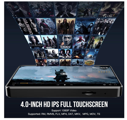 LIUWID – MP3 Player 80GB, 4 Zoll Touch, FM Radio, E-Book, Rekorder, Uhr – Schwar