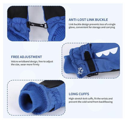 Wasserdichte Kinder Skihandschuhe – Blau – Winterhandschuhe für Jungen & Mädchen
