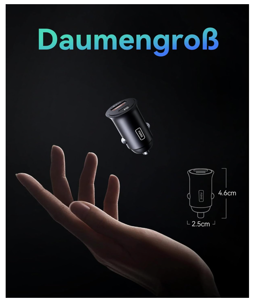INIU – Cargador Coche 60W USB C PD & QC3.0 Schnellladegerät Auto iPhone Samsung