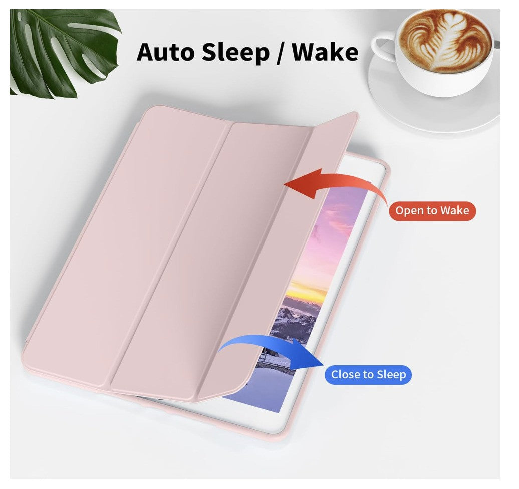 GKABXY – iPad 10.2 Hülle 9./8./7. Gen, TPU Rückseite, Ständer, Rosa, Sleep/Wake