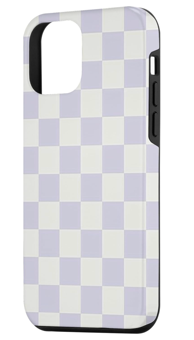 Hülle iPhone 12 Mini Pastell Violett Karomuster Schutzhülle