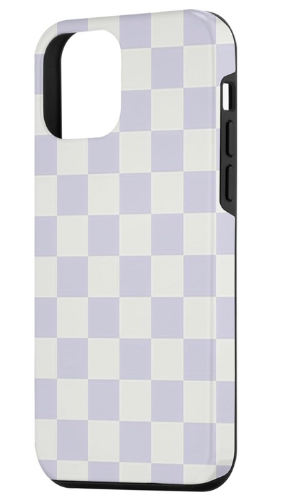 Hülle iPhone 12 Mini Pastell Violett Karomuster Schutzhülle