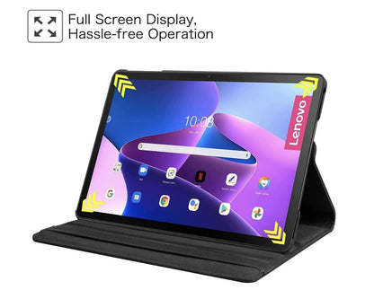 World biz – Lenovo M10 3rd Gen Hülle 360° Leder Case Stand Auto Sleep Schwarz