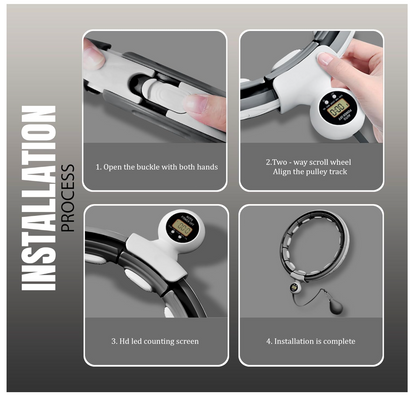 Smart Hula Hoop Fitnessring Gewicht Abnehmbar 360°Massage Ball Gymnastik Schwarz