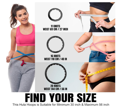 Smart Hula Hoop Fitnessring Gewicht Abnehmbar 360°Massage Ball Gymnastik Schwarz