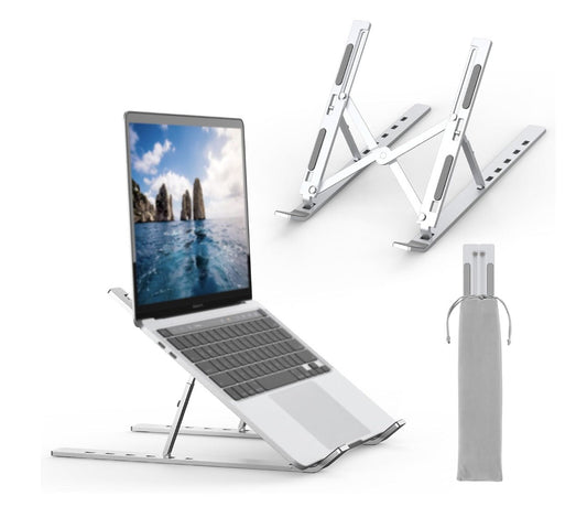 GRIFEMA – GB1054 Laptopständer verstellbar 10–17" rutschfest tragbar Alu Silber