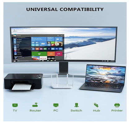 LAN Splitter 1 auf 2 – Gigabit Netzwerk Switch 2-Port mit USB-C Stromversorgung