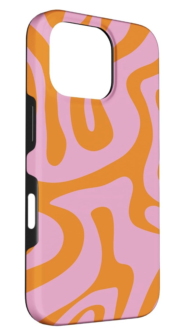 Hülle iPhone 16 Pro Rosa Orange Liquid Swirl Case Abstraktes Ästhetisches Muster