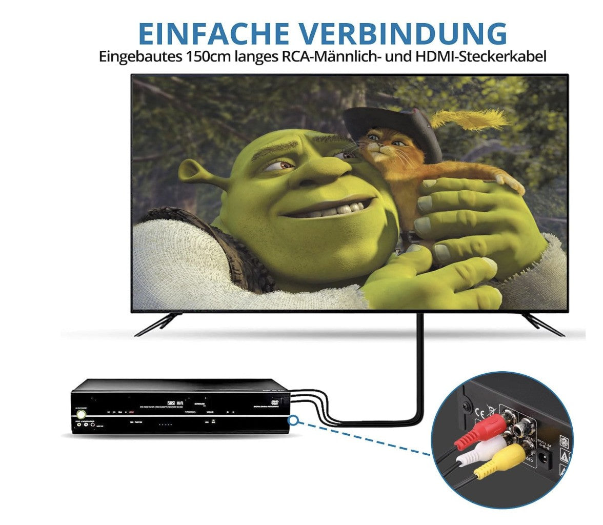 AUTOUTLET – AV zu HDMI Konverter, 1080P Adapter, CVBS Composite auf HDMI, 16:9