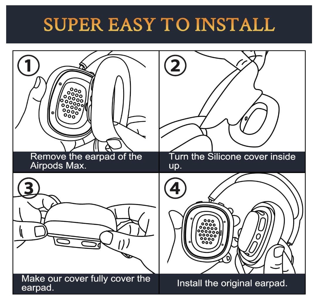 SOULWIT – AirPods Max Silikonhülle Schutz Überzug, schweißfest, waschbar, leicht