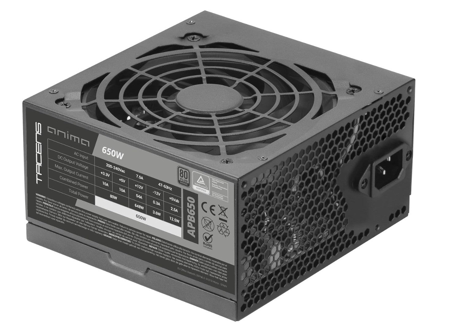 Tacens – Anima APB650, 650W ATX Netzteil, 80Plus Bronze, leise, flach, schwarz