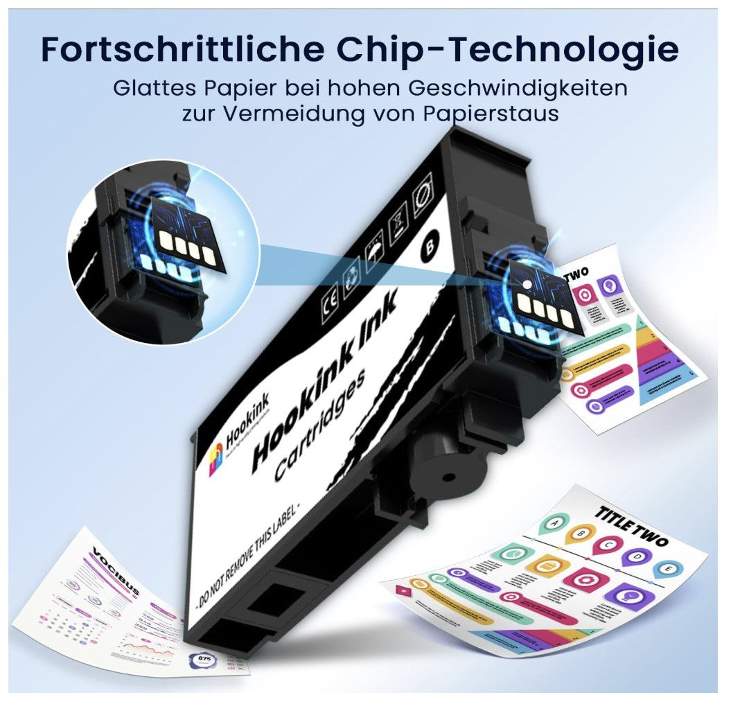 Hookink – 18XL Tintenpatronen für Epson XP-205 XP-215 XP-305 XP-312 (7 Stück)