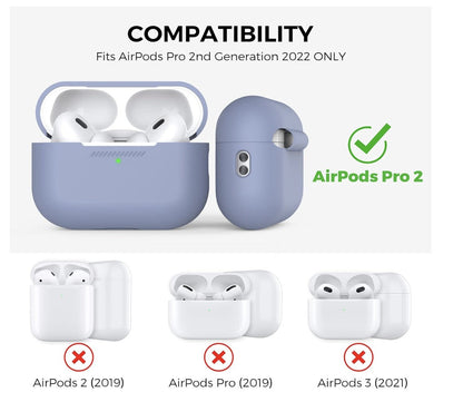AHASTYLE – Hülle AirPods Pro 2, Silikon Case, LED sichtbar, Apple 2022, Lavendel
