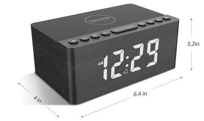 ANJANK – Radiowecker Digital mit Qi-Ladepad USB Charger dimmbar für iPhone