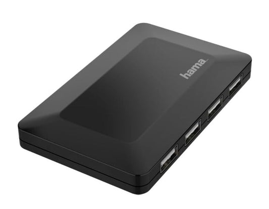 Hama – USB 2.0 Hub 4-Port Adapter, Verteiler extern für PC Laptop Mac, schwarz