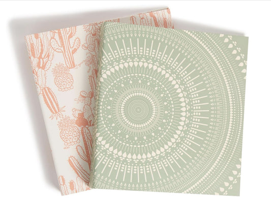 U Brands – Boho Chic Binder Set, Ringordner 2,5 cm, 2 Stück, Olive & Lachs