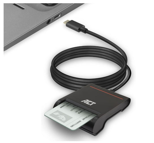 ACT – AC6020 USB C eID Kartenleser Belgien, Smartcard Reader, LED, Kompakt