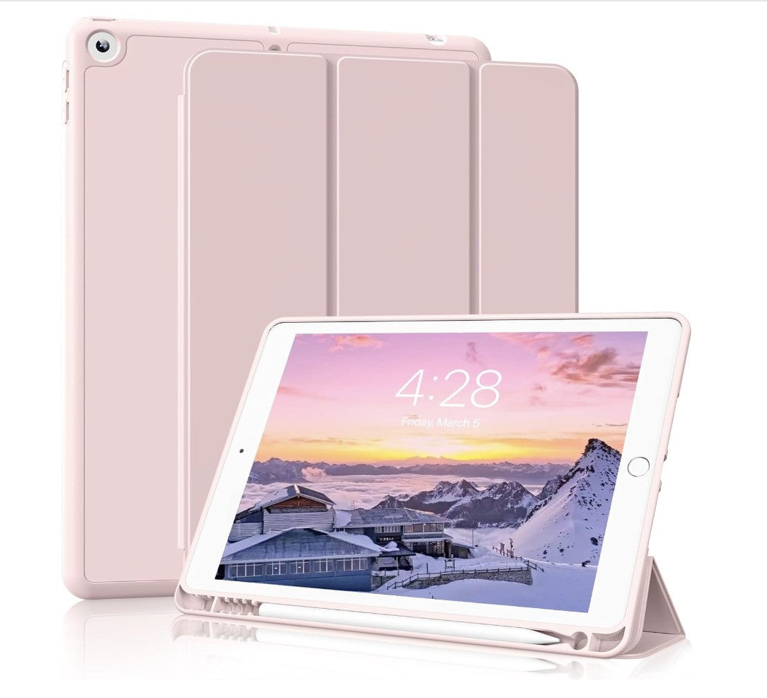 GKABXY – iPad 10.2 Hülle 9./8./7. Gen, TPU Rückseite, Ständer, Rosa, Sleep/Wake