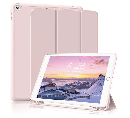 GKABXY – iPad 10.2 Hülle 9./8./7. Gen, TPU Rückseite, Ständer, Rosa, Sleep/Wake
